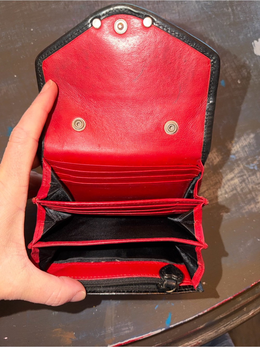 Vintage Brighton Leopard Print and Black Croc Envelope Wallet - Picture 2 of 5